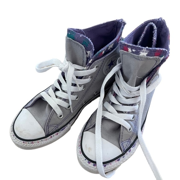 Converse Girls High Top Sneakers | Size 1 Kids | Lucky Stone | Worn Once - Picture 4 of 6